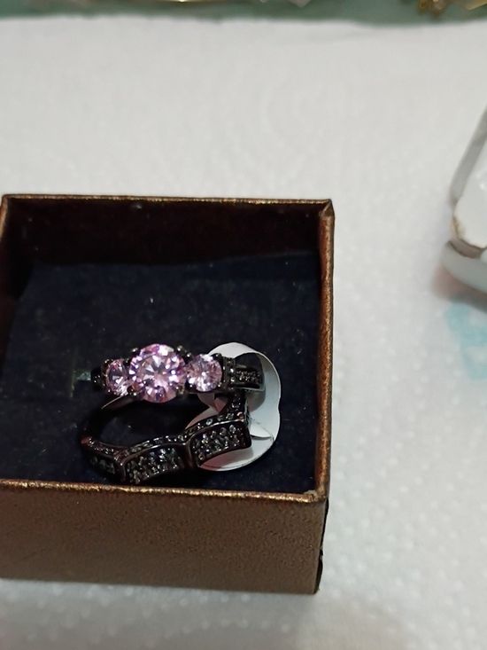 Jewelry - (Bonus Jewelry included‼️3 Pink Rhinestone Wedding & Engagement Rings Sz 8